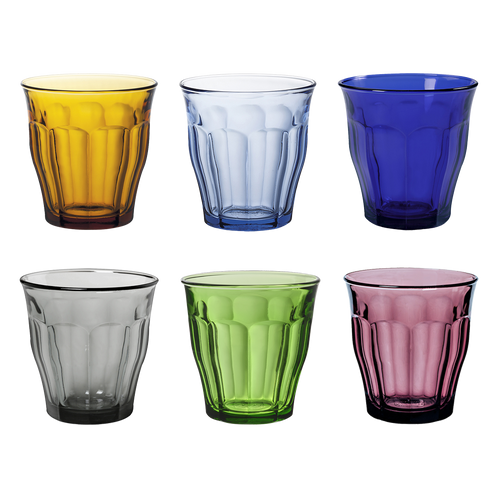 [MM]Gemengde 6 kleuren Le Picardie 25 cl waterglas®(set van 6)