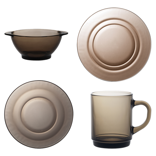 [MM] First equipment set - Lys - Plates ,Mug 31 cl and Bowl with ears 51 cl- (Set of 16)