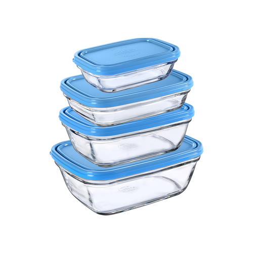 Freshbox - Juego de 4 cajas rectangulares de almacenamiento de diferentes capacidades [MM] [MM] [MM