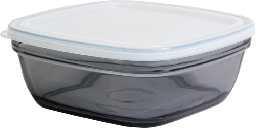Freshbox - Caja de almacenaje cuadrada gris con tapa translúcida - 17 cm
